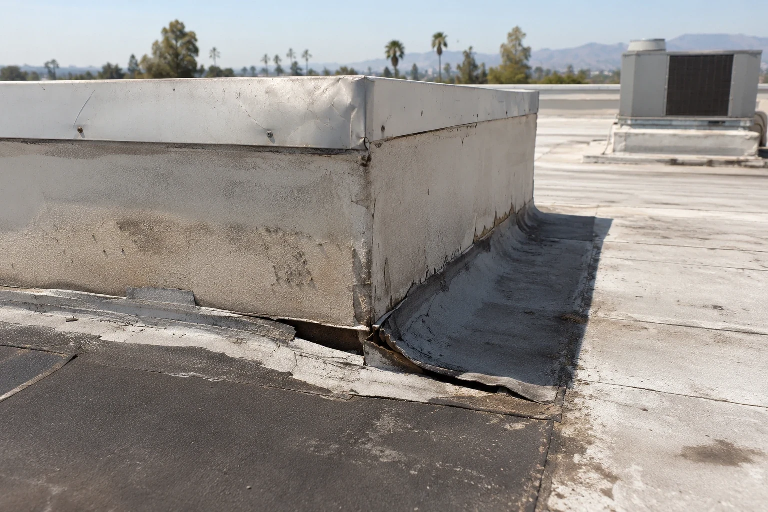 EPDM Roof Repair in Clovis at Adhesive and Flashing Joints EPDM Roof Repair in Clovis at Adhesive and Flashing Joints