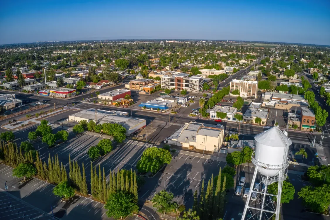 Commercial district in Clovis, CA